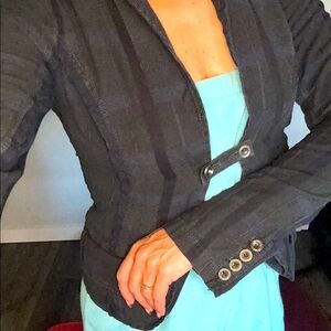 Free People Plaid like pattern Fitted Blazer Cropped Jacket